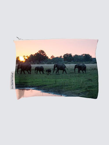 Accessory Bag - African Elephant Family