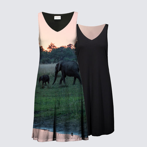 Reversible Dress - African Elephants