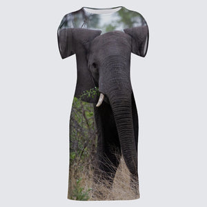Tulip Sleeve Dress - African Elephant